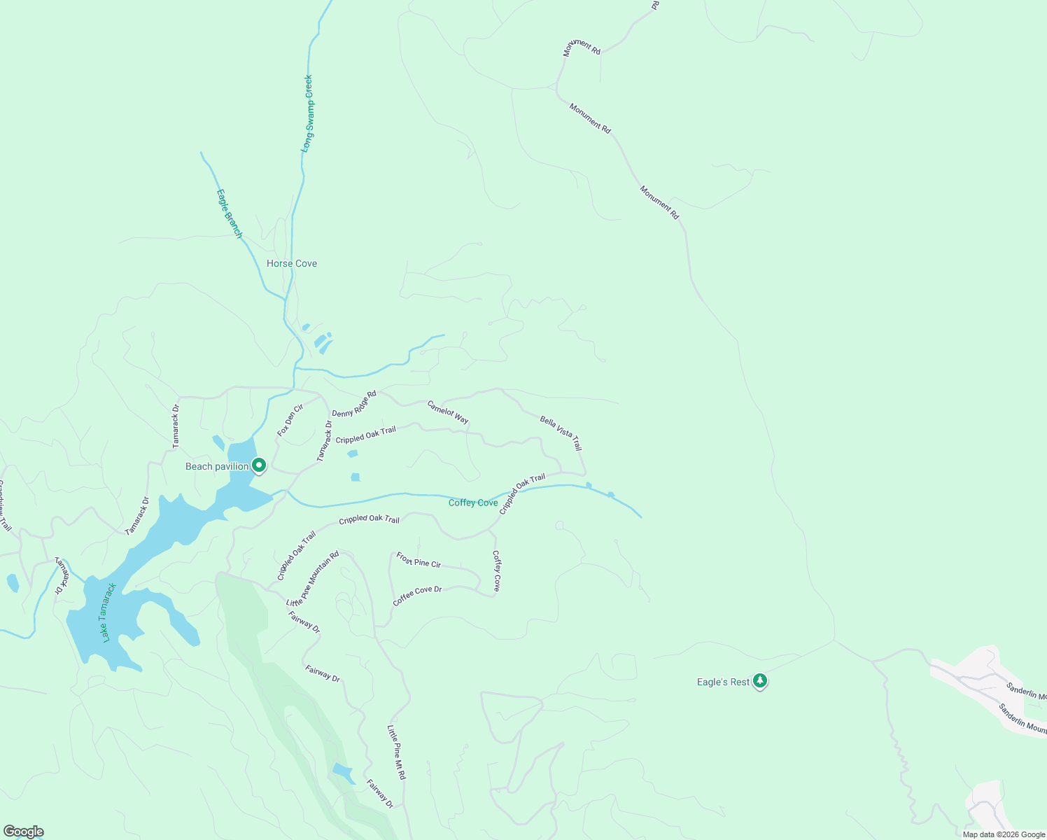map of restaurants, bars, coffee shops, grocery stores, and more near 415 Bella Vista Trail in Jasper