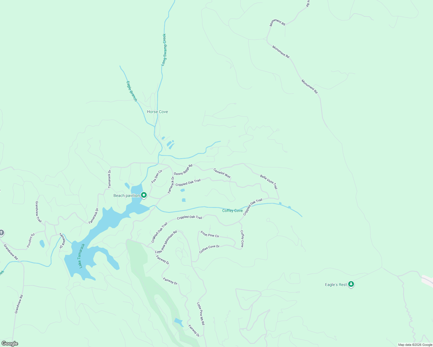map of restaurants, bars, coffee shops, grocery stores, and more near 146 Camelot Way in Jasper