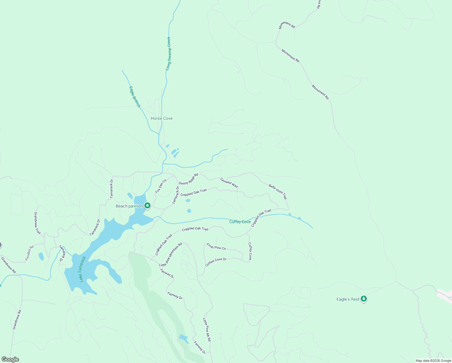 map of restaurants, bars, coffee shops, grocery stores, and more near 146 Camelot Way in Jasper