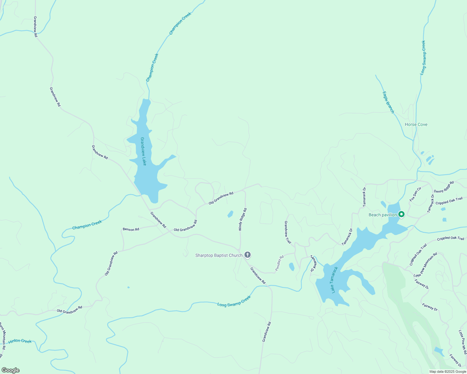 map of restaurants, bars, coffee shops, grocery stores, and more near 2523 Old Grandview Road in Jasper