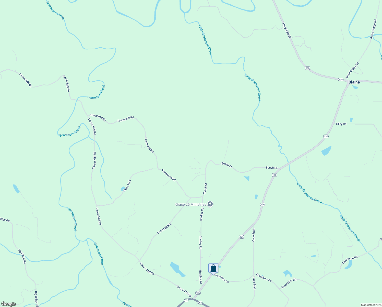 map of restaurants, bars, coffee shops, grocery stores, and more near 225 Deer Hollow Trail in Talking Rock