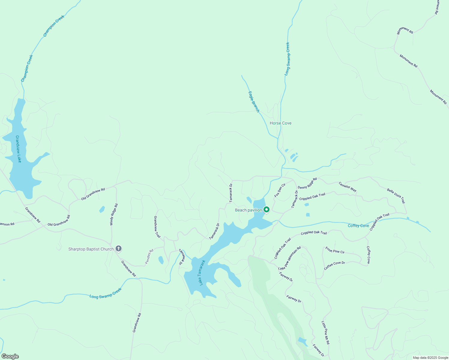 map of restaurants, bars, coffee shops, grocery stores, and more near Rocky Stream Court in Pickens County