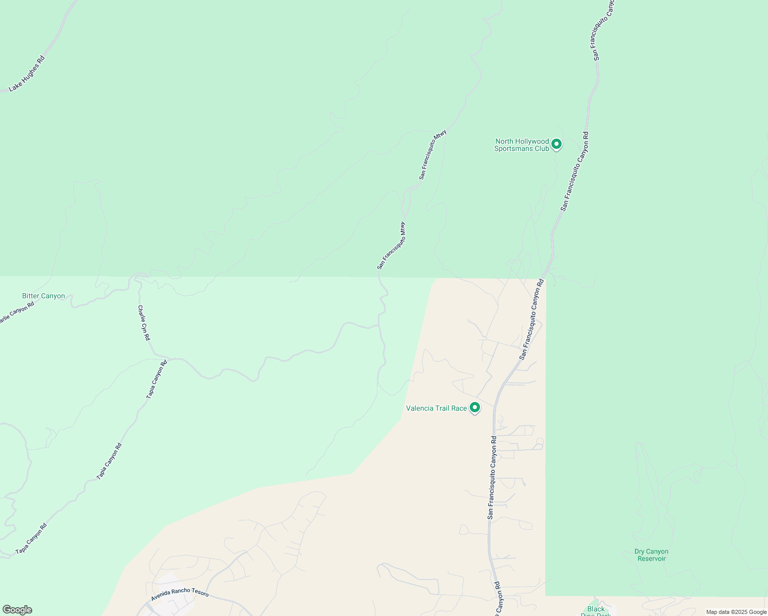 map of restaurants, bars, coffee shops, grocery stores, and more near San Francisquito Motorway in Santa Clarita