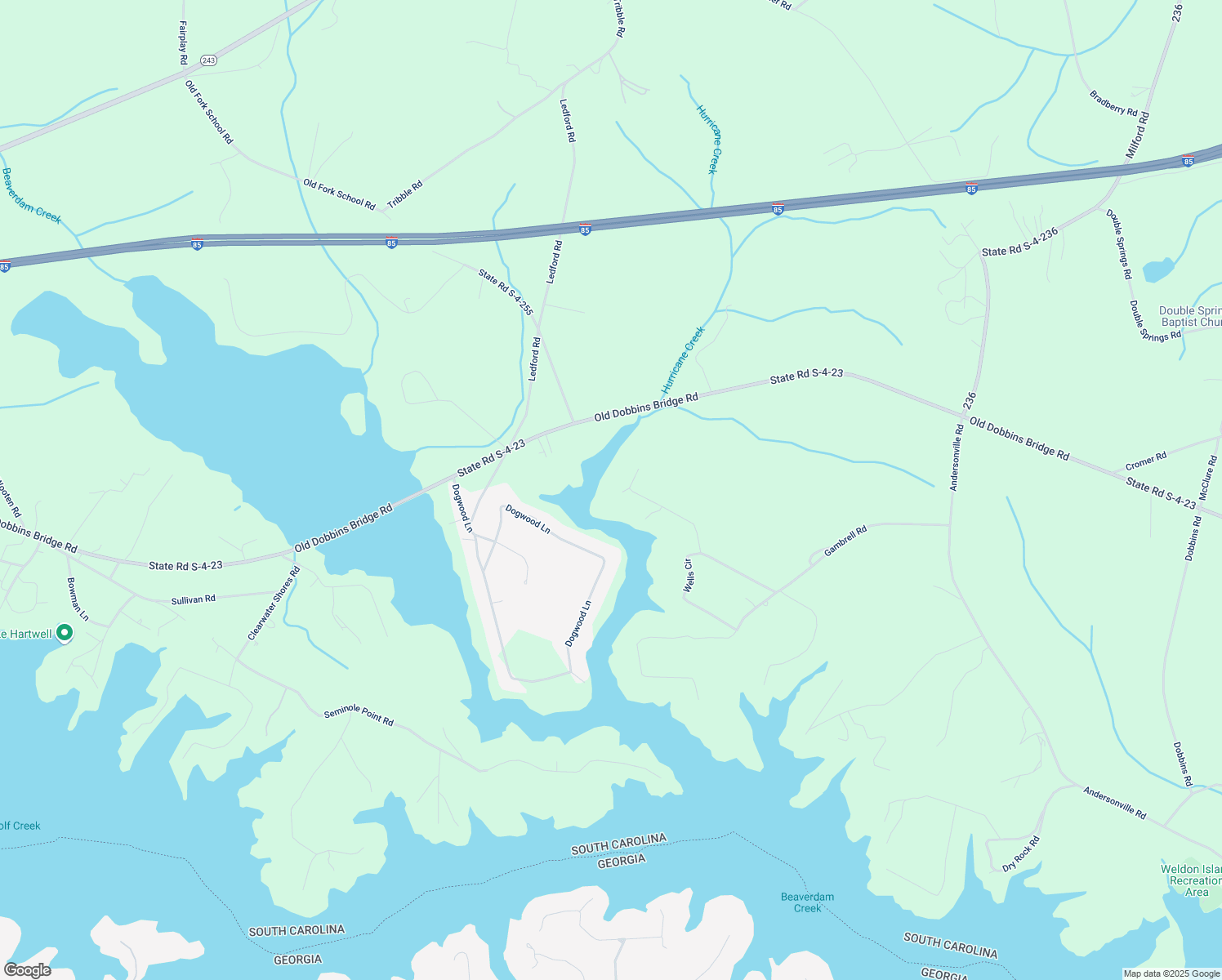 map of restaurants, bars, coffee shops, grocery stores, and more near 131 Harbor Lane in Townville