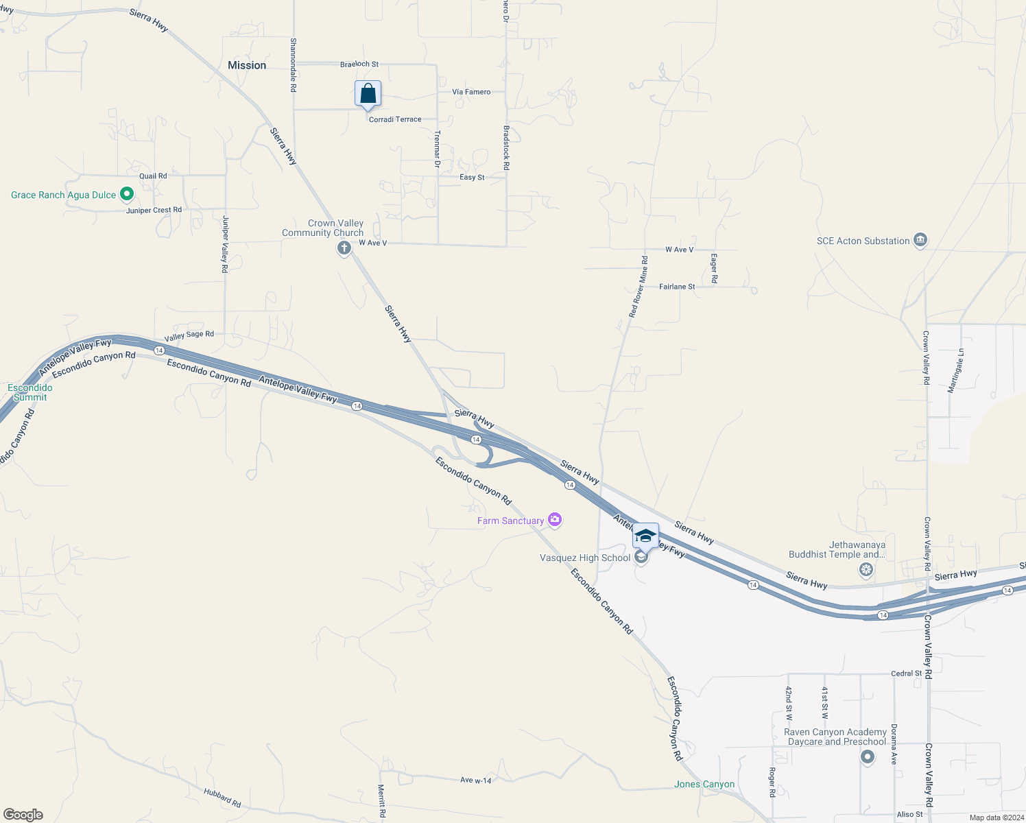 map of restaurants, bars, coffee shops, grocery stores, and more near Ward Road in Los Angeles County