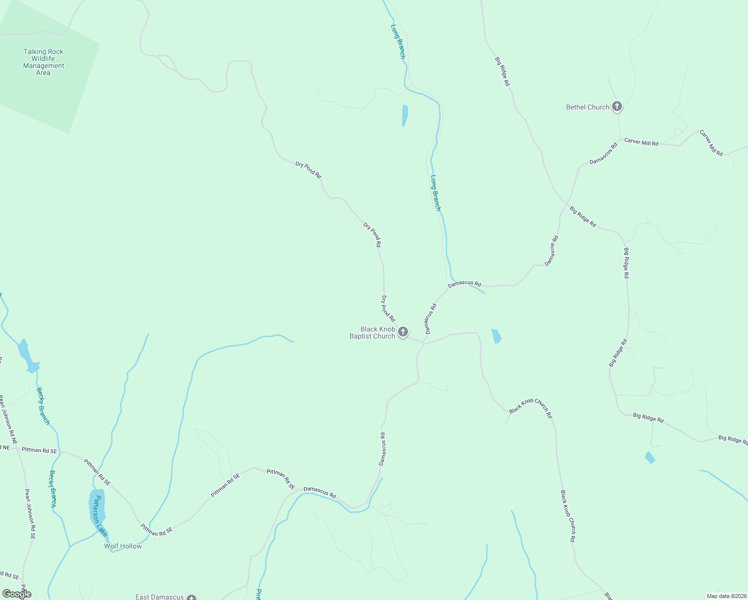 map of restaurants, bars, coffee shops, grocery stores, and more near Dry Pond Road in Ranger