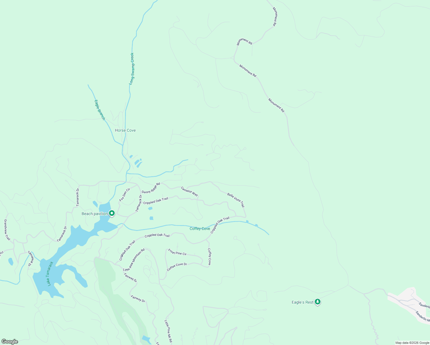 map of restaurants, bars, coffee shops, grocery stores, and more near 810 Denny Ridge Rd in Jasper