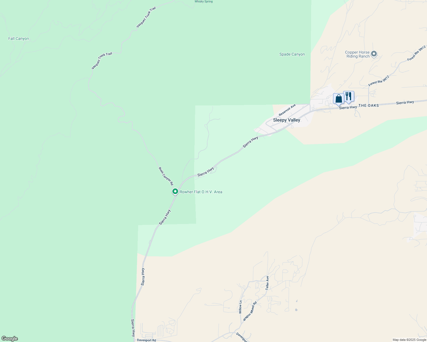 map of restaurants, bars, coffee shops, grocery stores, and more near 13684 Sierra Highway in Santa Clarita