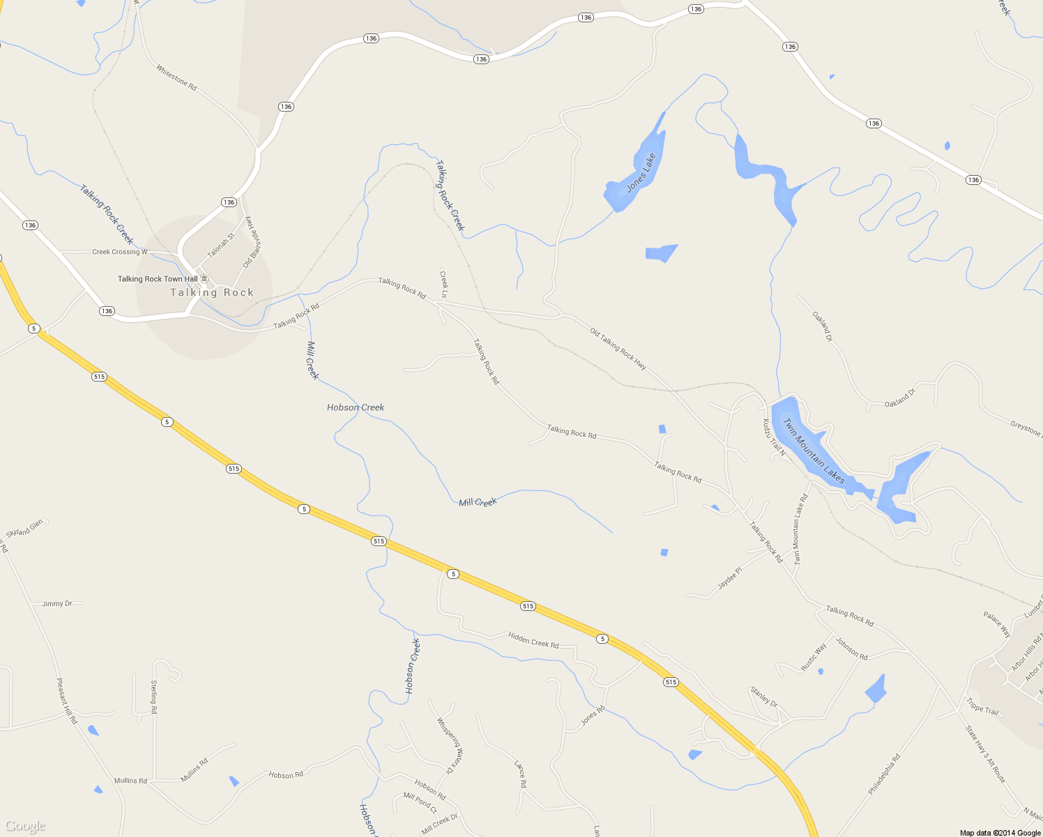 map of restaurants, bars, coffee shops, grocery stores, and more near 4143 Talking Rock Road in Talking Rock