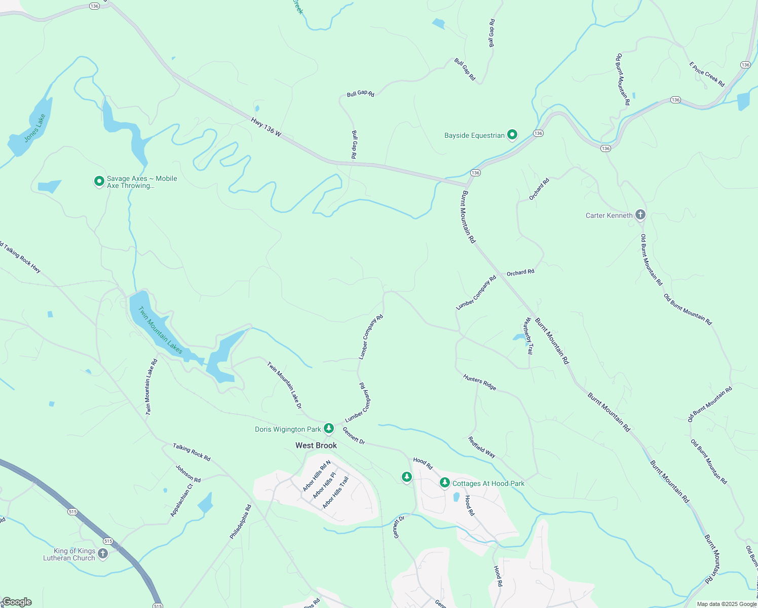 map of restaurants, bars, coffee shops, grocery stores, and more near 13 Greystone Road in Talking Rock