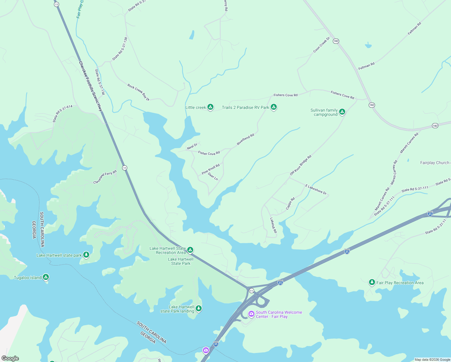 map of restaurants, bars, coffee shops, grocery stores, and more near 185 Riverbend Road in Fair Play