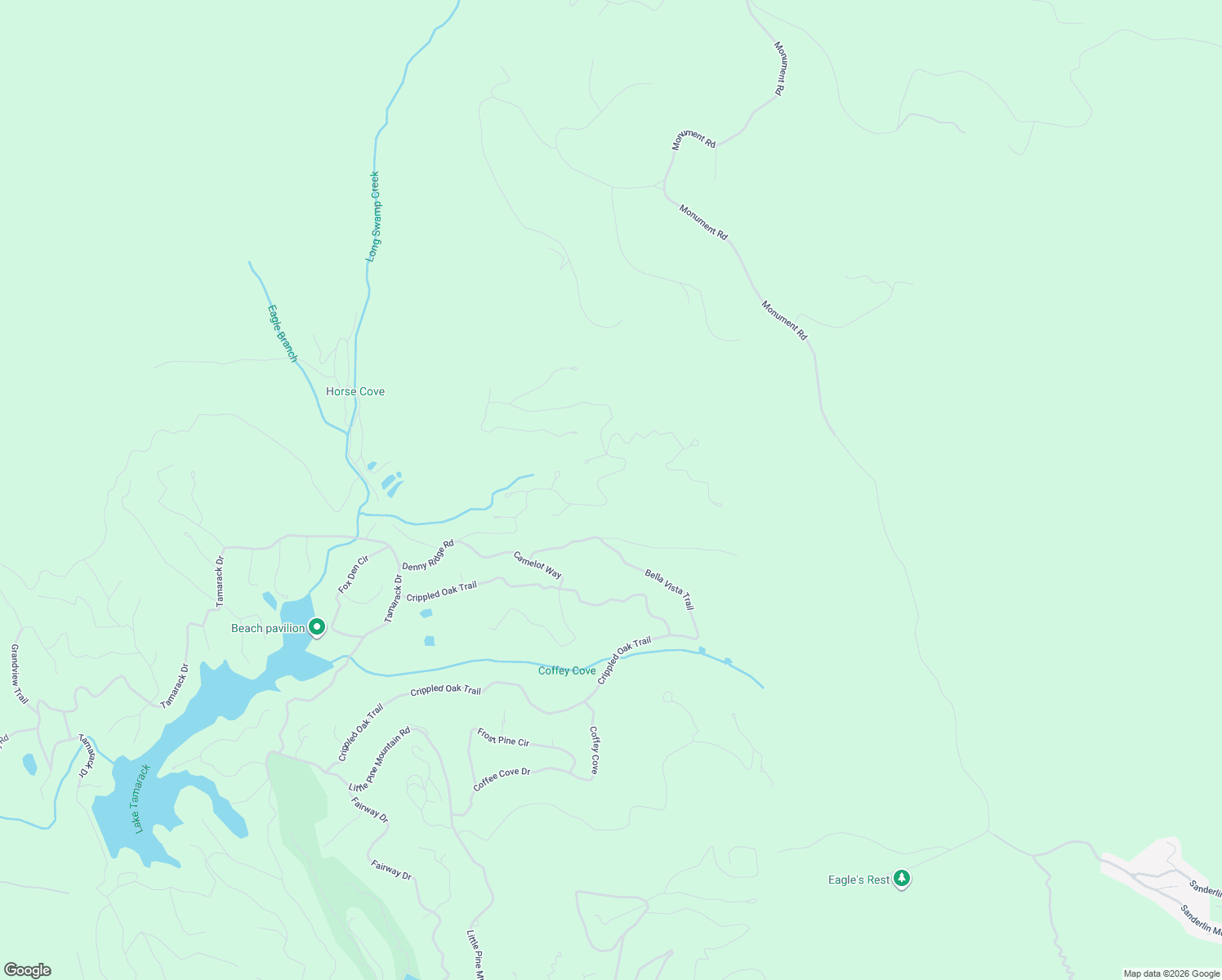 map of restaurants, bars, coffee shops, grocery stores, and more near 810 Denny Ridge Road in Jasper