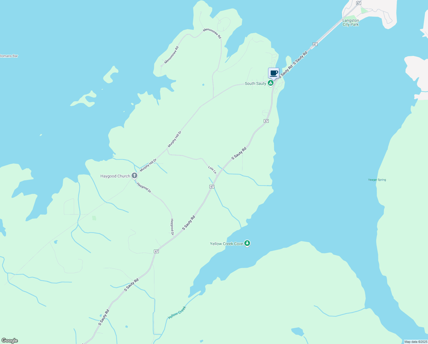 map of restaurants, bars, coffee shops, grocery stores, and more near 65 Lois Lane in Langston