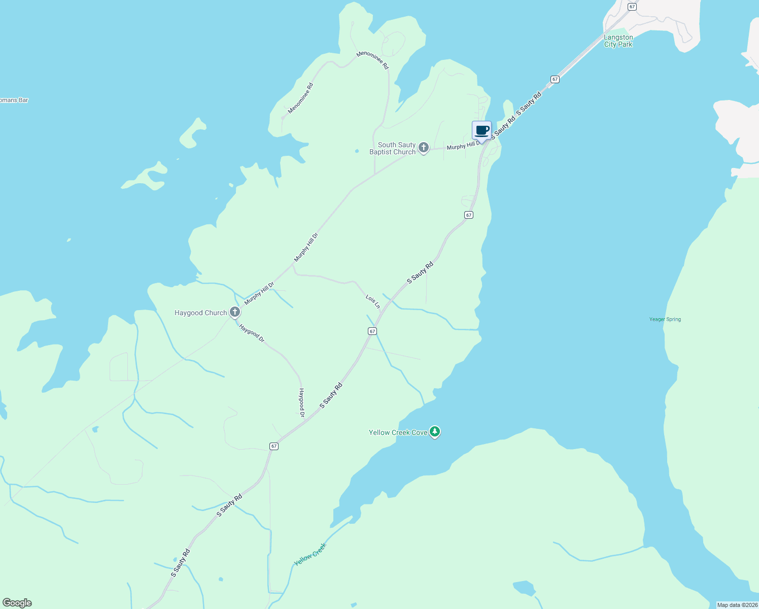 map of restaurants, bars, coffee shops, grocery stores, and more near 65 Lois Lane in Langston