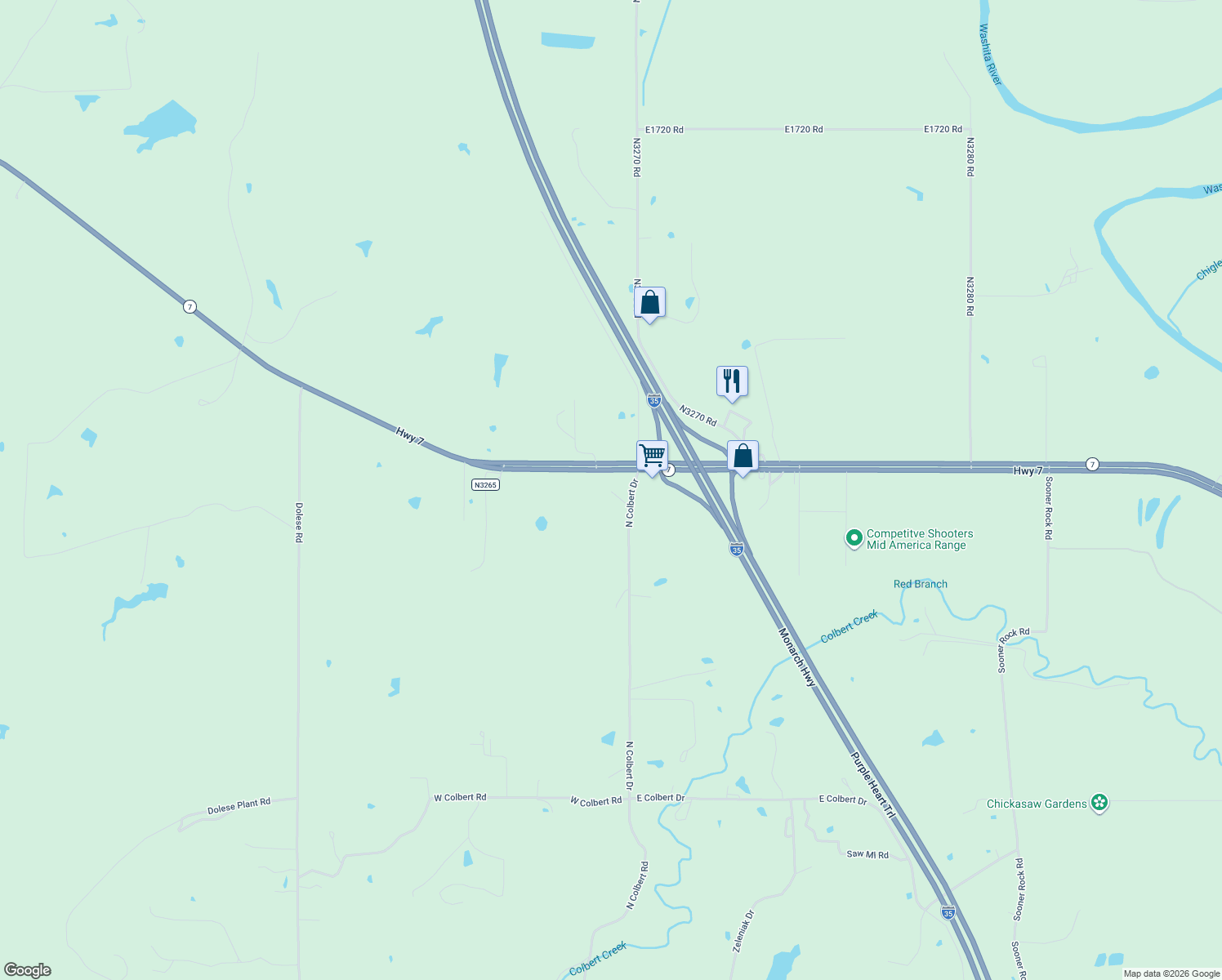 map of restaurants, bars, coffee shops, grocery stores, and more near 100 North Colbert Road in Davis