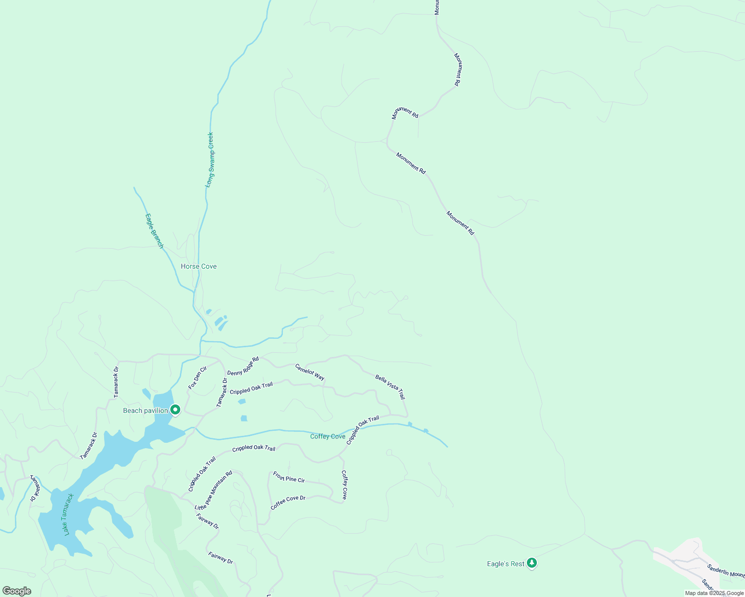 map of restaurants, bars, coffee shops, grocery stores, and more near 185 Sassafras Mountain Trail in Jasper