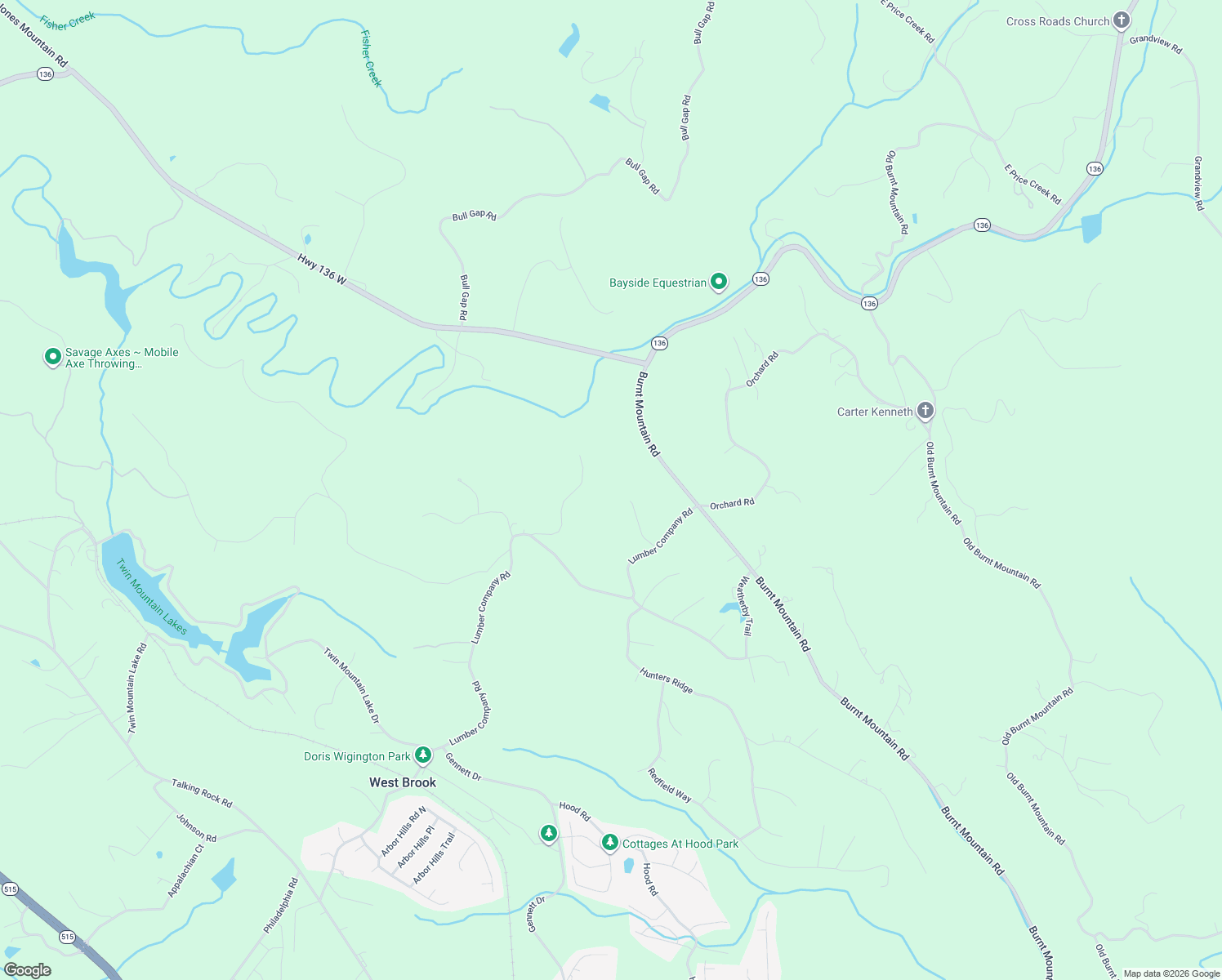 map of restaurants, bars, coffee shops, grocery stores, and more near 167 Lumber Oaks Lane in Talking Rock