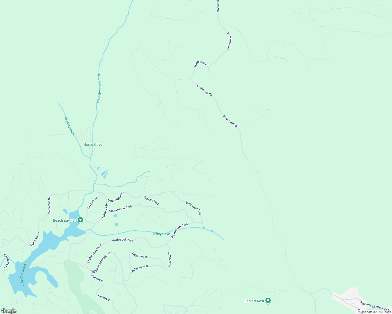 map of restaurants, bars, coffee shops, grocery stores, and more near 245 Sassafras Mountain Trail in Jasper