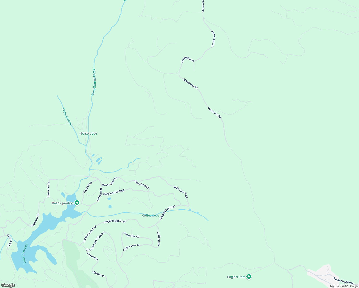 map of restaurants, bars, coffee shops, grocery stores, and more near 245 Sassafras Mountain Trail in Jasper