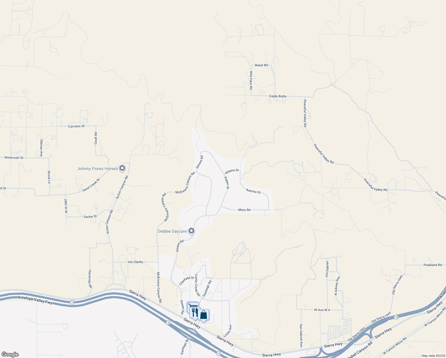 map of restaurants, bars, coffee shops, grocery stores, and more near 34461 Aspen Street in Acton