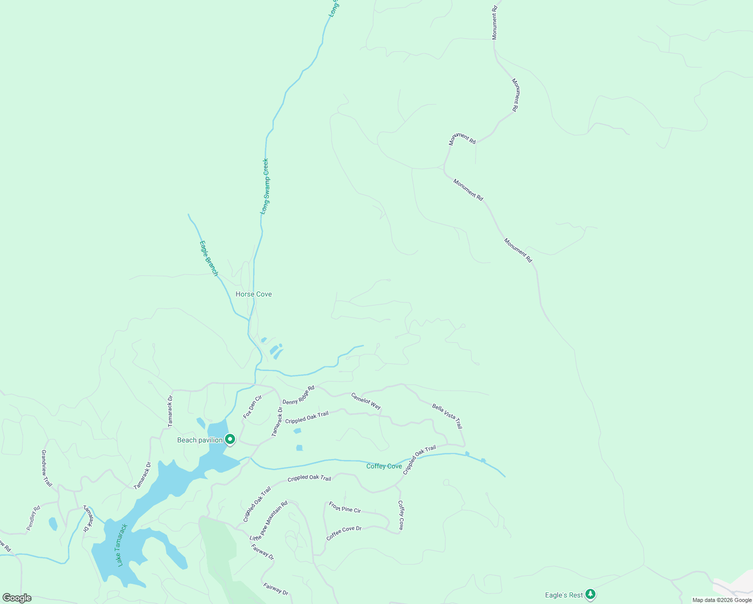 map of restaurants, bars, coffee shops, grocery stores, and more near 212 Bee Tree Ridge Court in Jasper