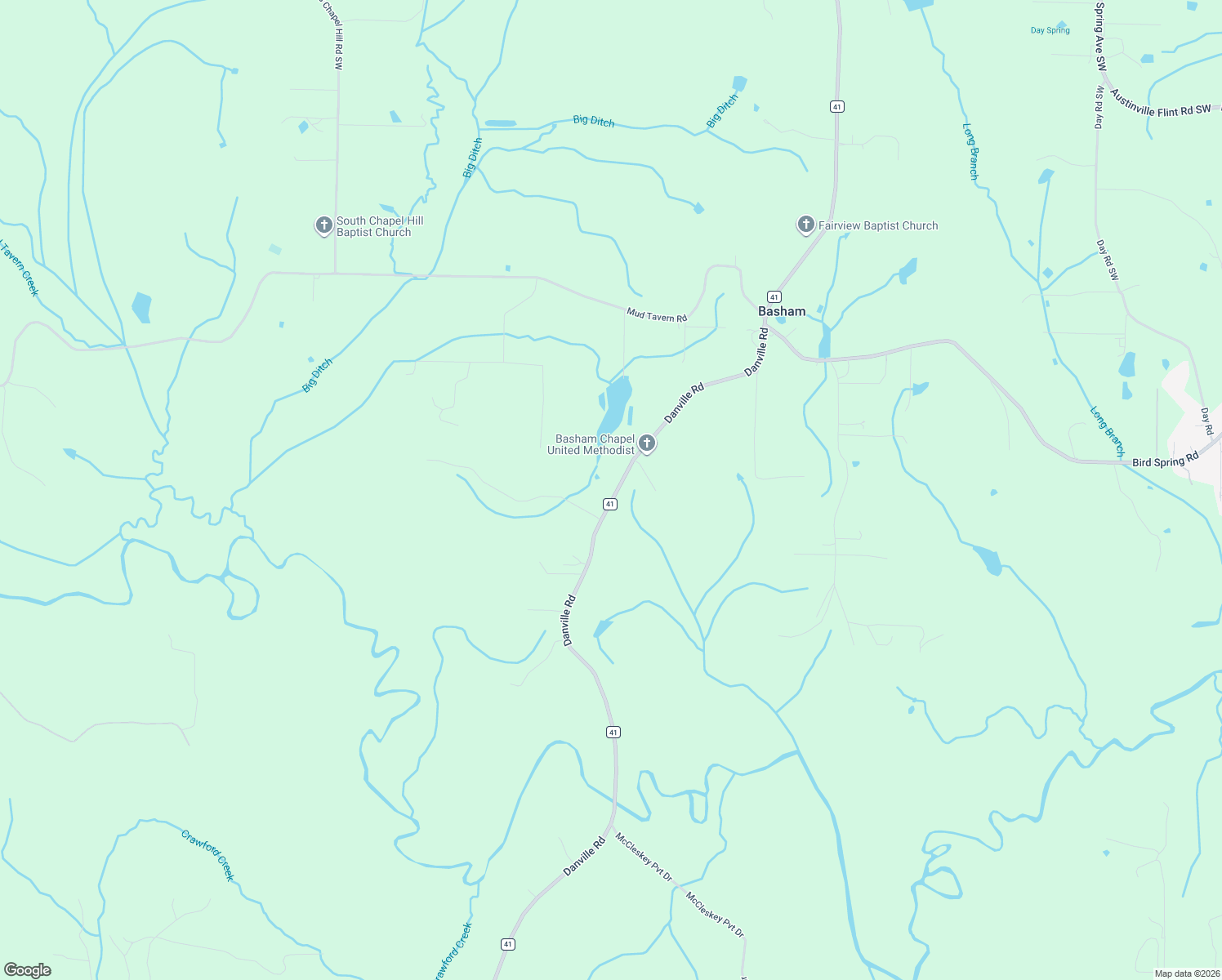 map of restaurants, bars, coffee shops, grocery stores, and more near 5067 Danville Road in Hartselle