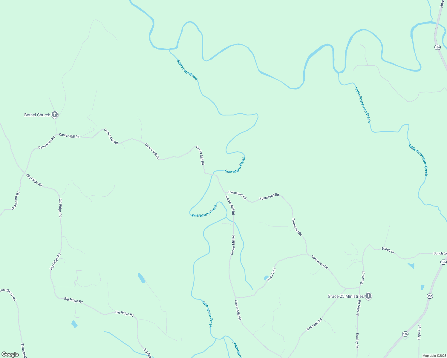 map of restaurants, bars, coffee shops, grocery stores, and more near 2308 Carver Mill Road in Talking Rock