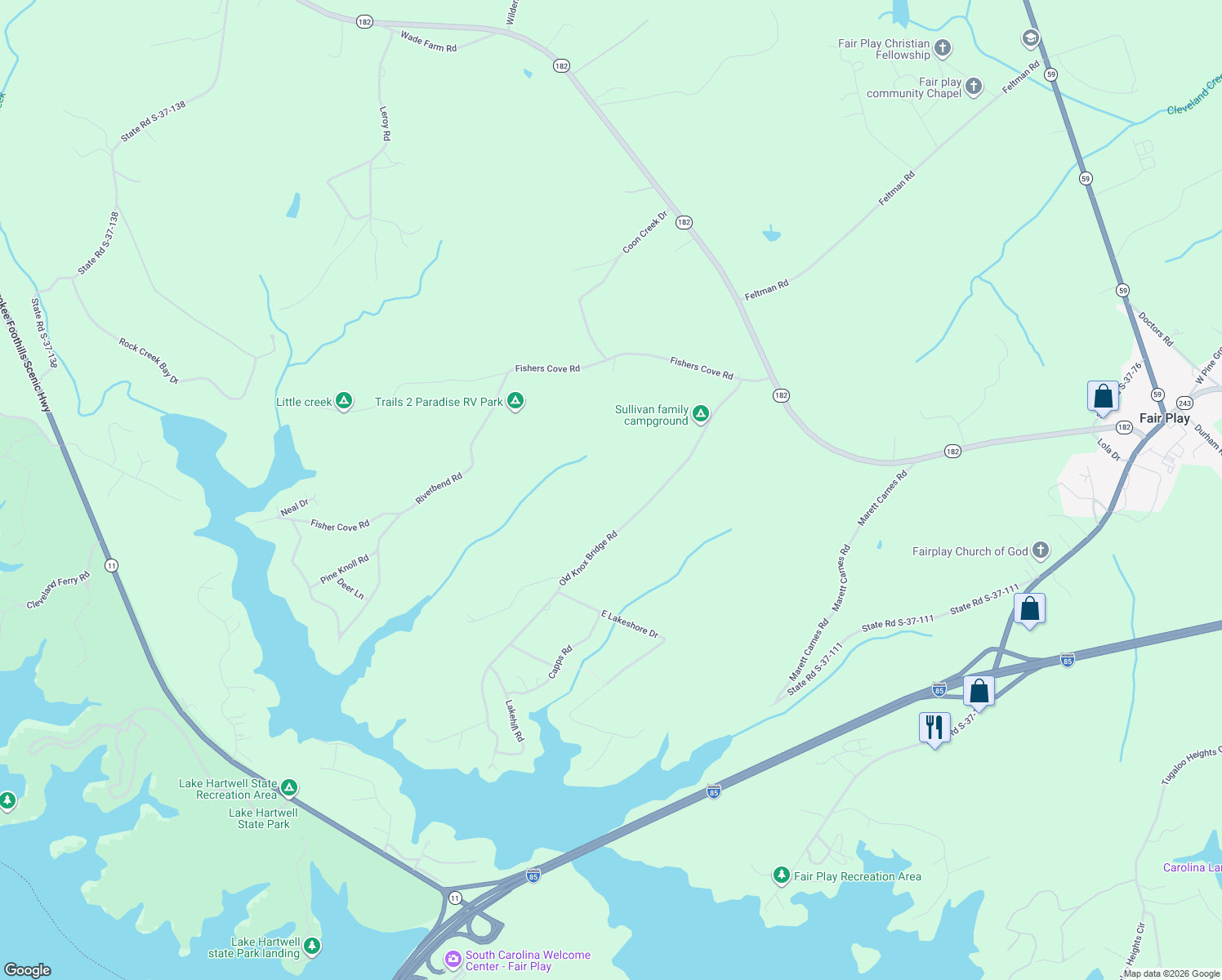 map of restaurants, bars, coffee shops, grocery stores, and more near in Fair Play