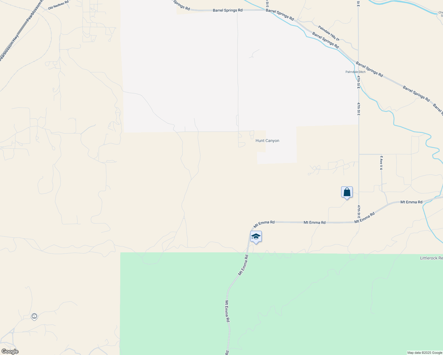 map of restaurants, bars, coffee shops, grocery stores, and more near East Avenue V in Palmdale