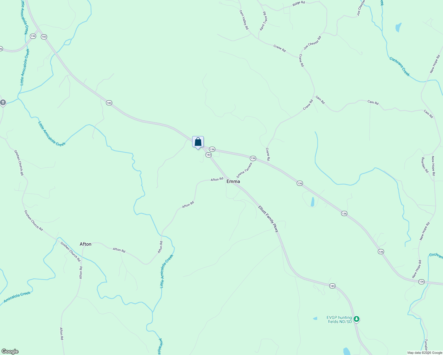 map of restaurants, bars, coffee shops, grocery stores, and more near 7096 Elliott Family Parkway in Dawsonville