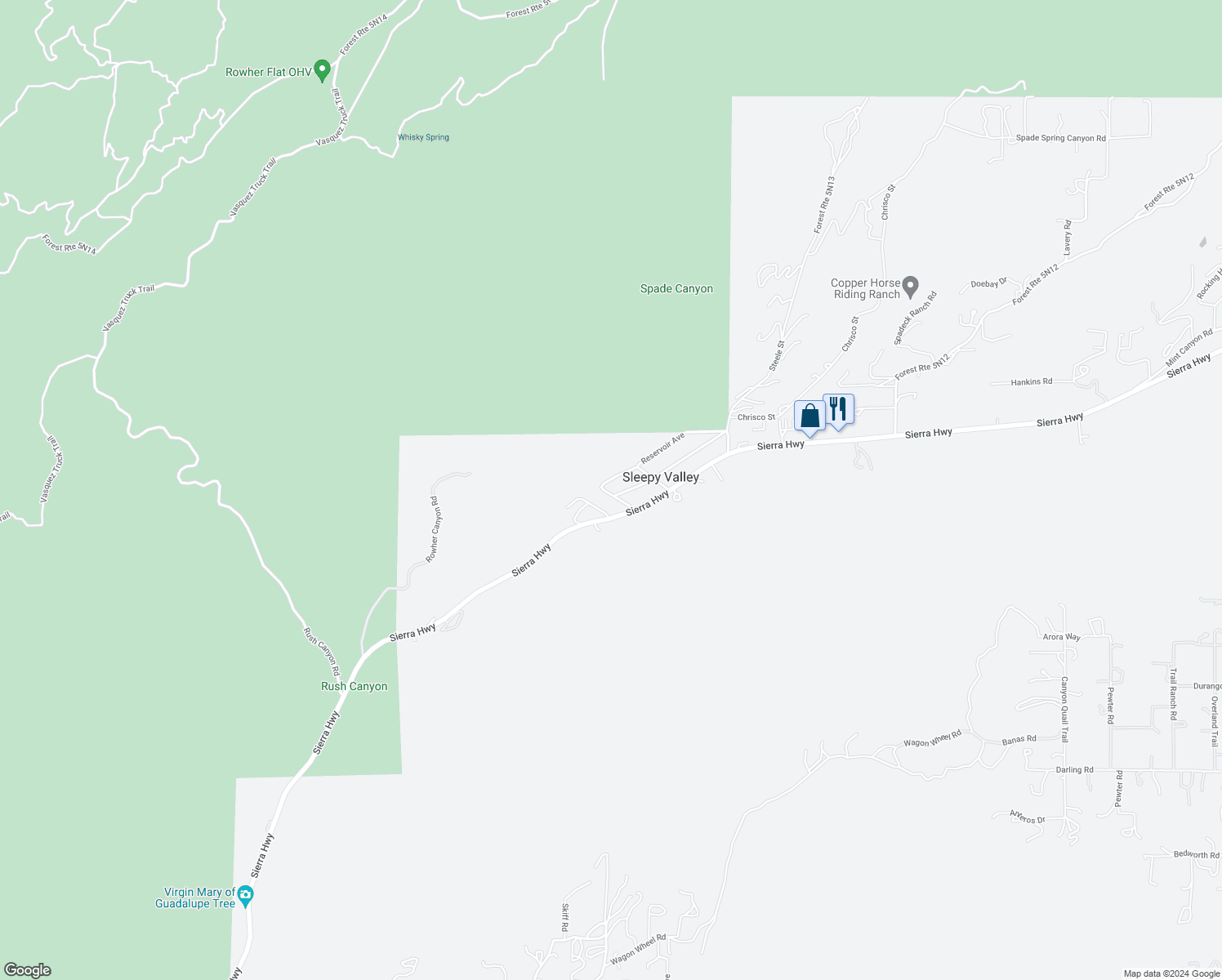 map of restaurants, bars, coffee shops, grocery stores, and more near 13238 Reservoir Avenue in Santa Clarita