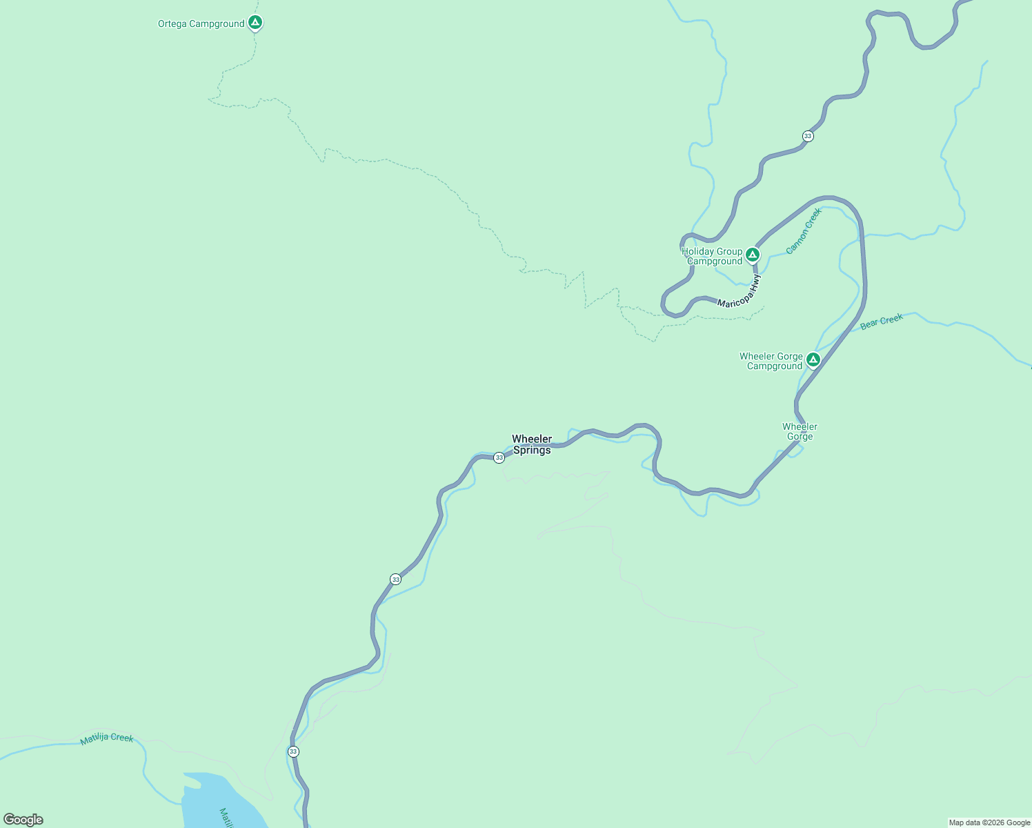 map of restaurants, bars, coffee shops, grocery stores, and more near 16825 Maricopa Highway in Ojai