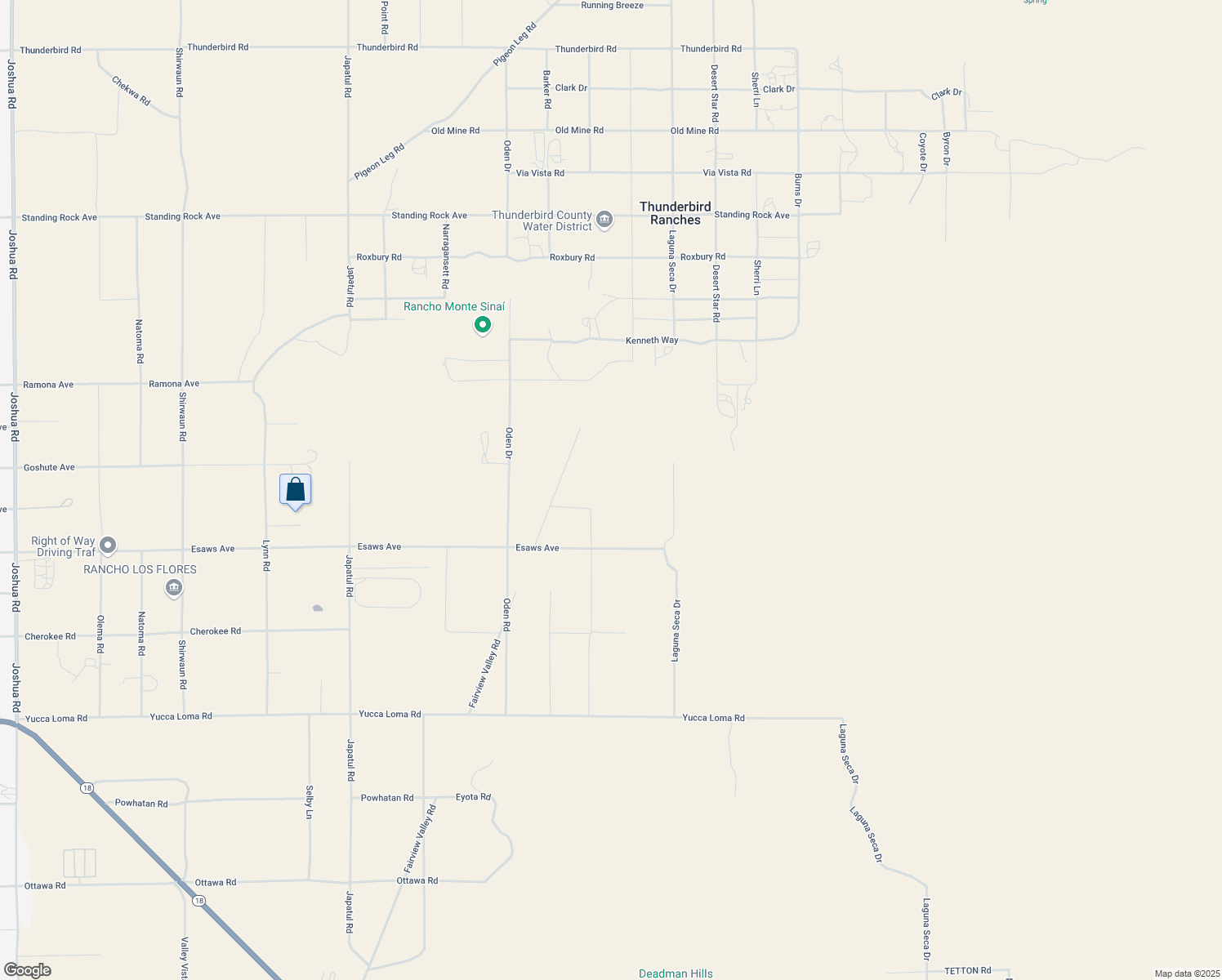 map of restaurants, bars, coffee shops, grocery stores, and more near Nightshade Road in San Bernardino County