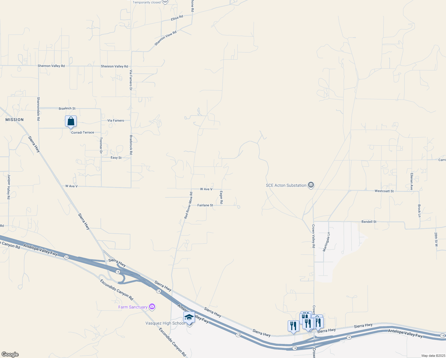 map of restaurants, bars, coffee shops, grocery stores, and more near Eager Road in Acton