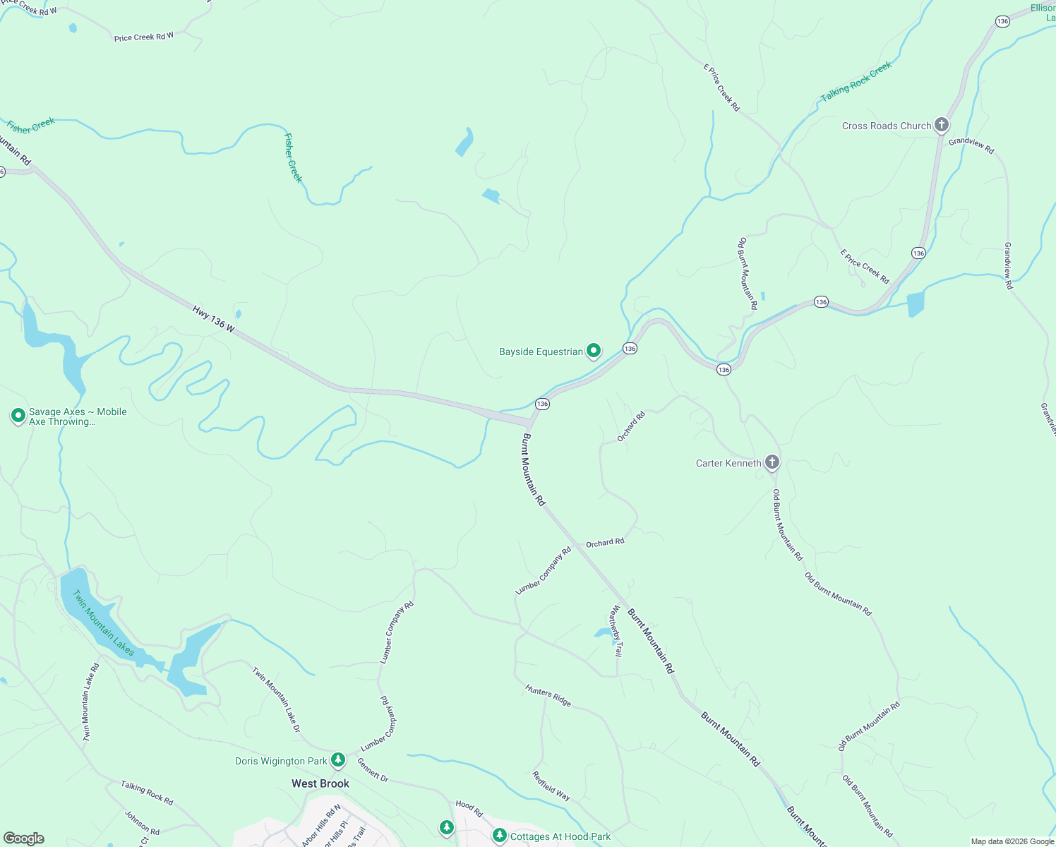 map of restaurants, bars, coffee shops, grocery stores, and more near 3101-3599 Burnt Mountain Road in Talking Rock