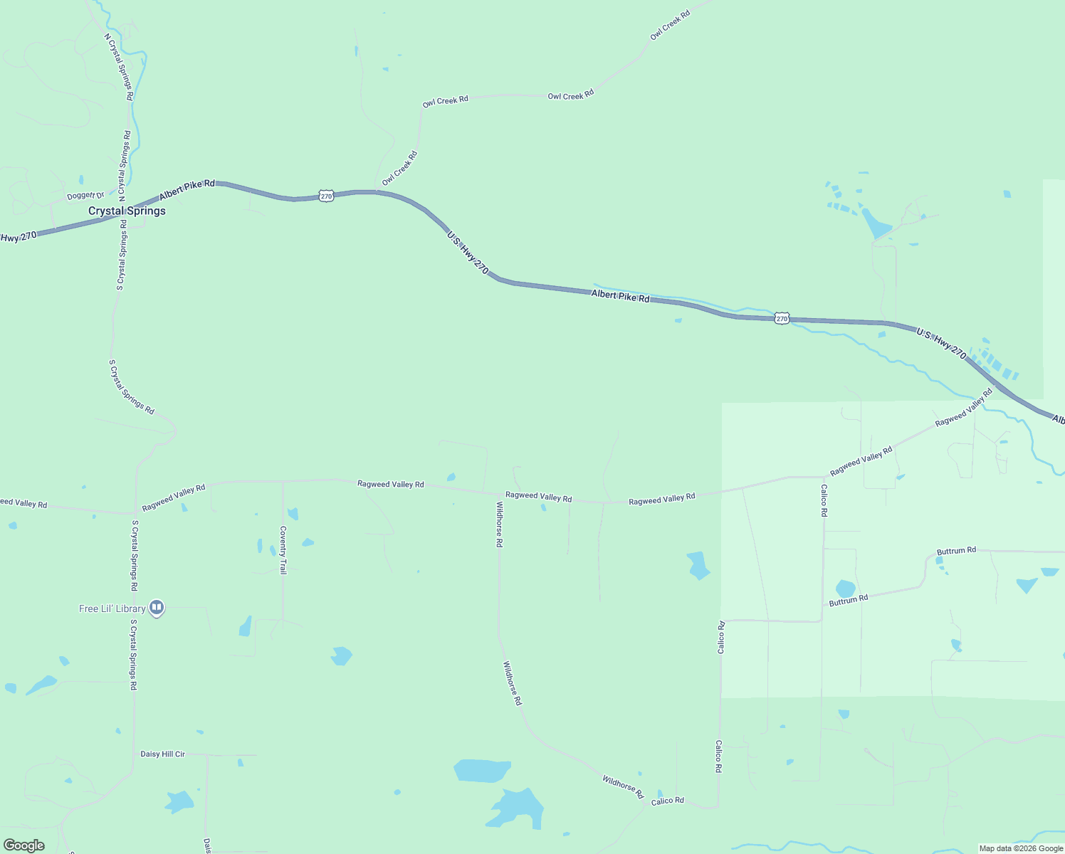map of restaurants, bars, coffee shops, grocery stores, and more near in Crystal Springs