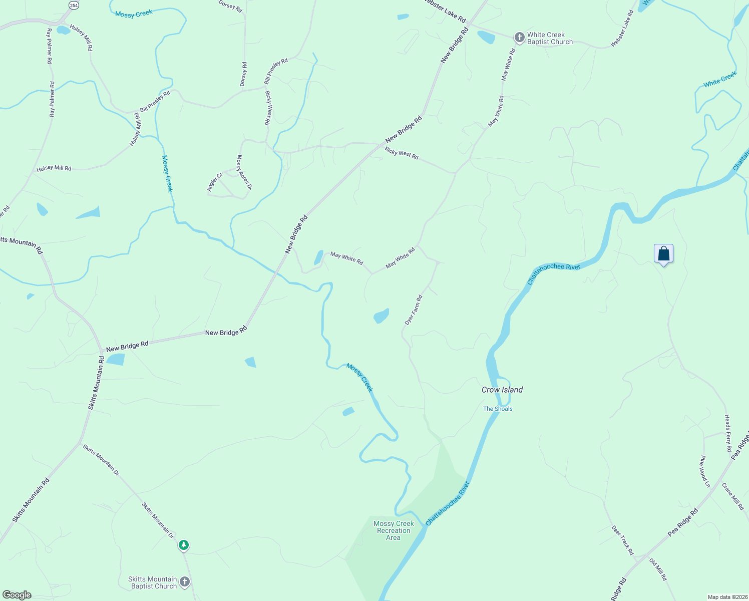 map of restaurants, bars, coffee shops, grocery stores, and more near in Mossy Creek