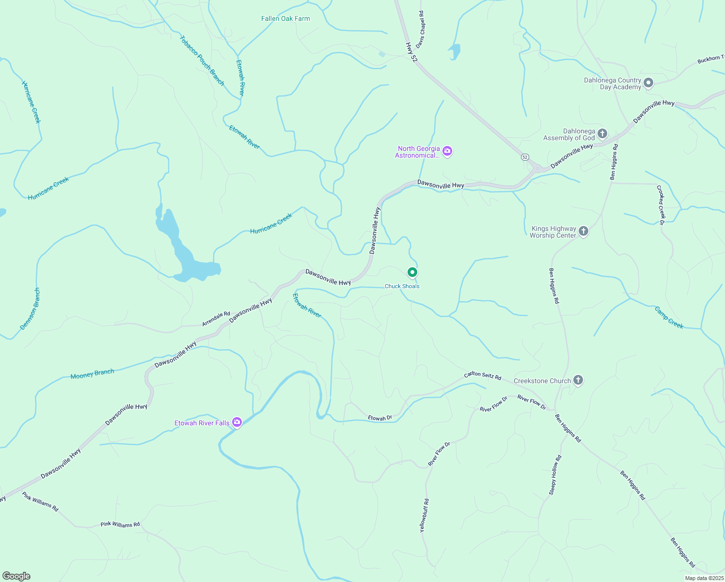 map of restaurants, bars, coffee shops, grocery stores, and more near 218 River Drive in Dahlonega