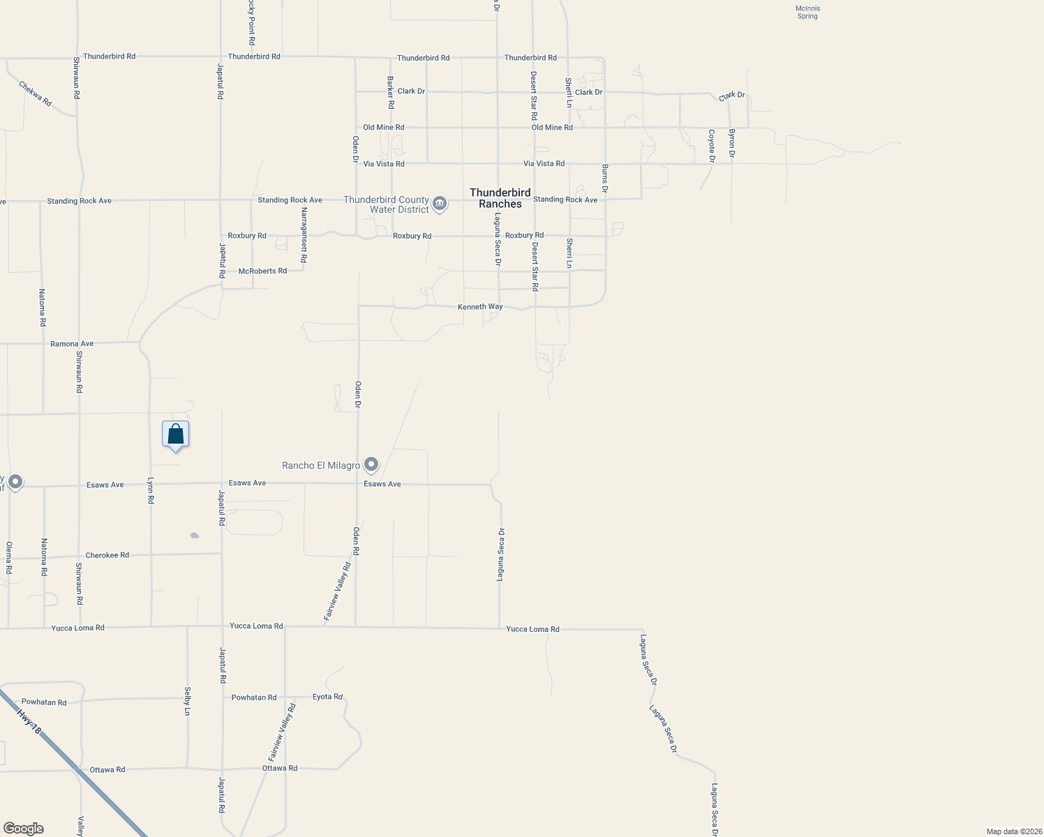 map of restaurants, bars, coffee shops, grocery stores, and more near 14310 Laguna Seca Drive in Apple Valley