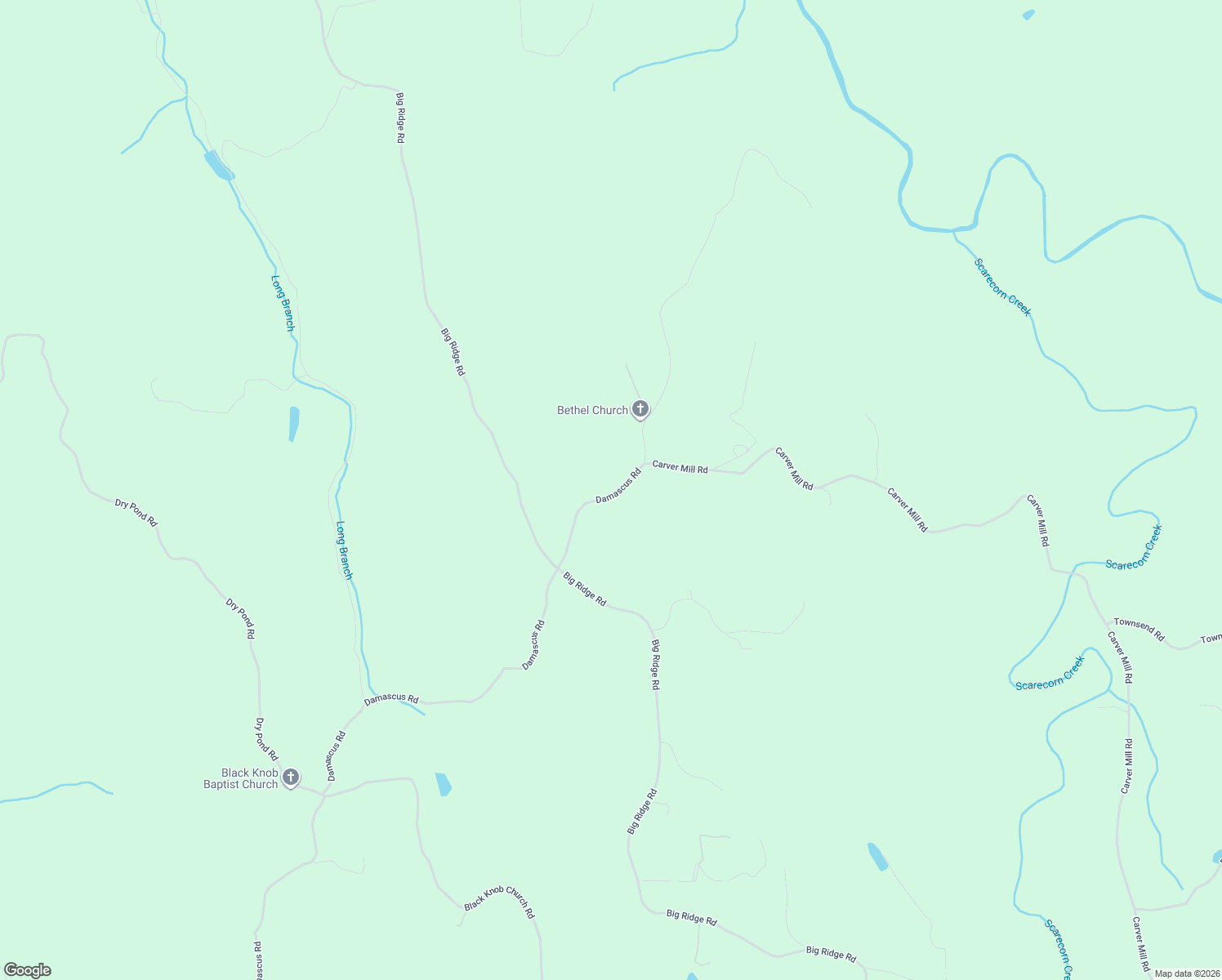map of restaurants, bars, coffee shops, grocery stores, and more near 50 Bethel Road in Talking Rock
