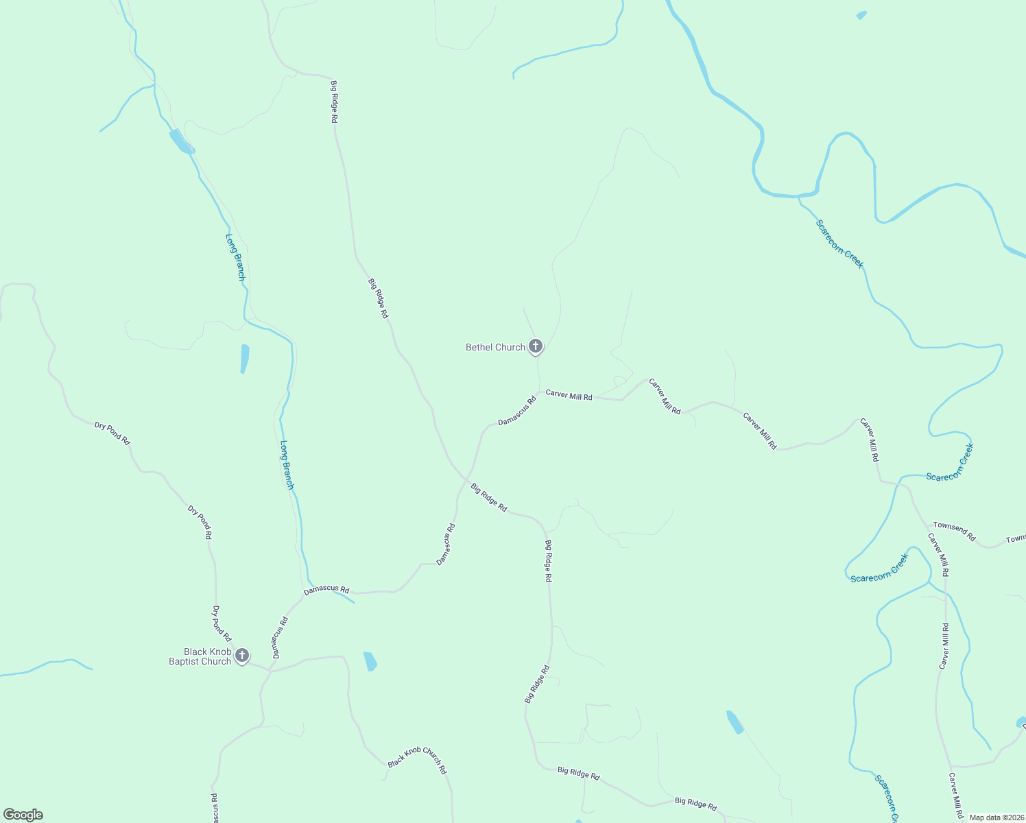 map of restaurants, bars, coffee shops, grocery stores, and more near 50 Bethel Road in Talking Rock