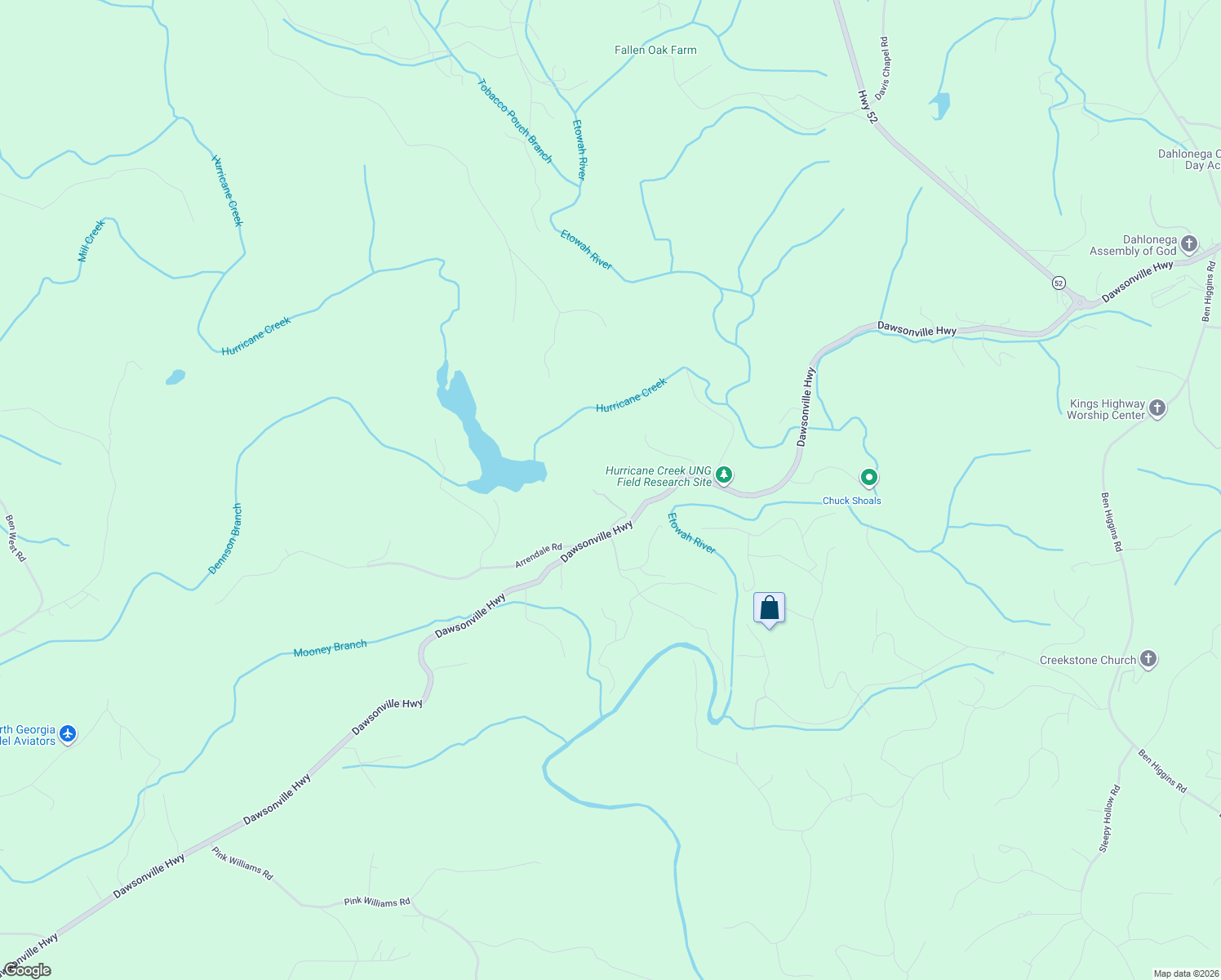 map of restaurants, bars, coffee shops, grocery stores, and more near 4398 Dawsonville Highway in Dahlonega