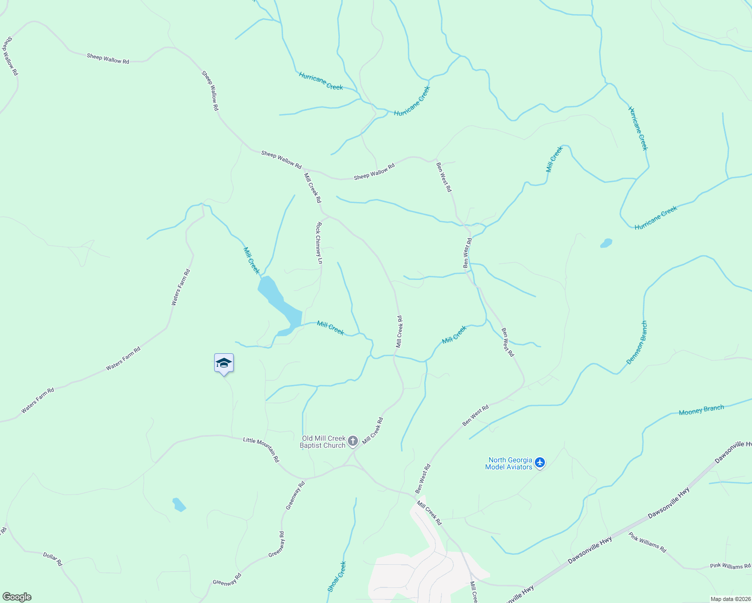 map of restaurants, bars, coffee shops, grocery stores, and more near 517 Rock Chimney Lane in Dahlonega