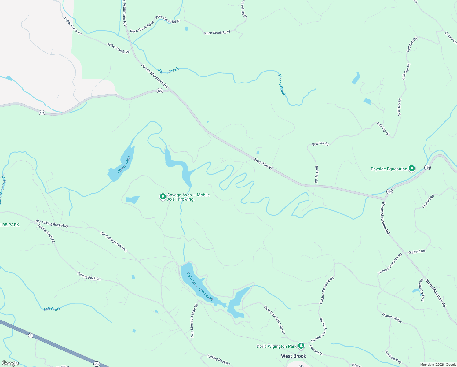 map of restaurants, bars, coffee shops, grocery stores, and more near 317 Teaberry Ridge Road in Talking Rock