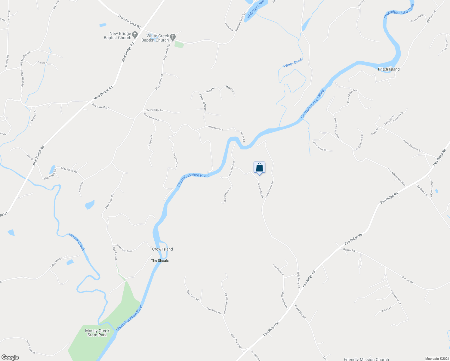 map of restaurants, bars, coffee shops, grocery stores, and more near 110 Buckwood Trail in Cornelia
