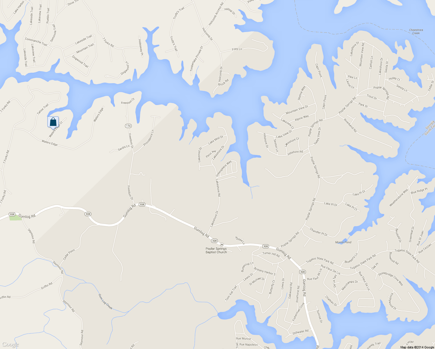 map of restaurants, bars, coffee shops, grocery stores, and more near 190 Greenpeace Way in Martin