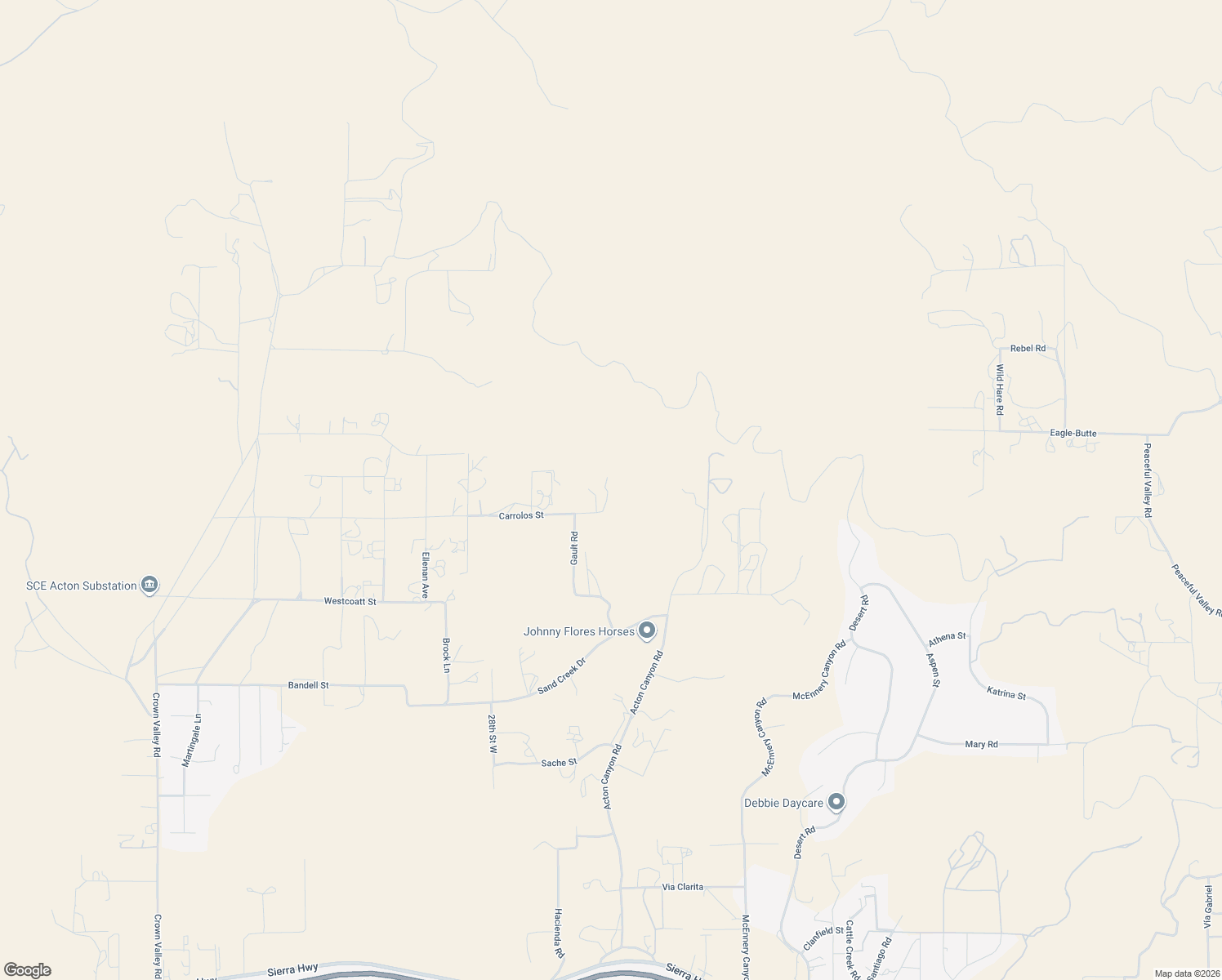 map of restaurants, bars, coffee shops, grocery stores, and more near 2611 Carrolos Street in Acton