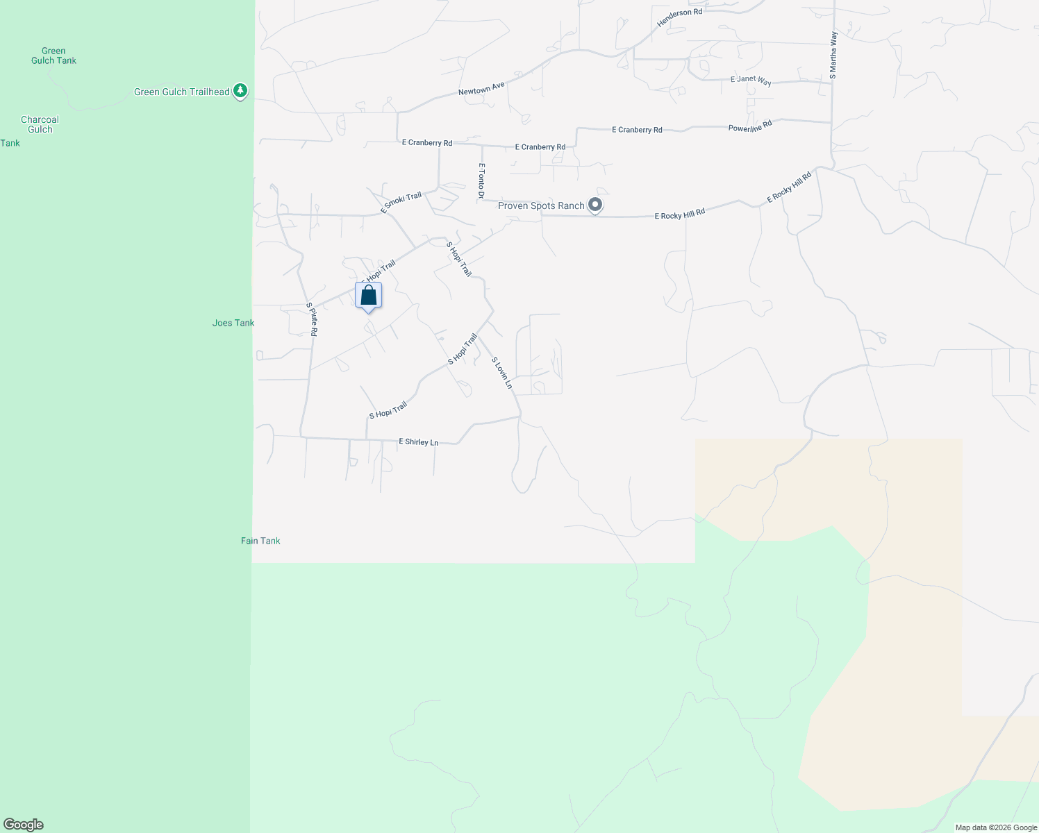 map of restaurants, bars, coffee shops, grocery stores, and more near South Lovin Lane in Dewey-Humboldt