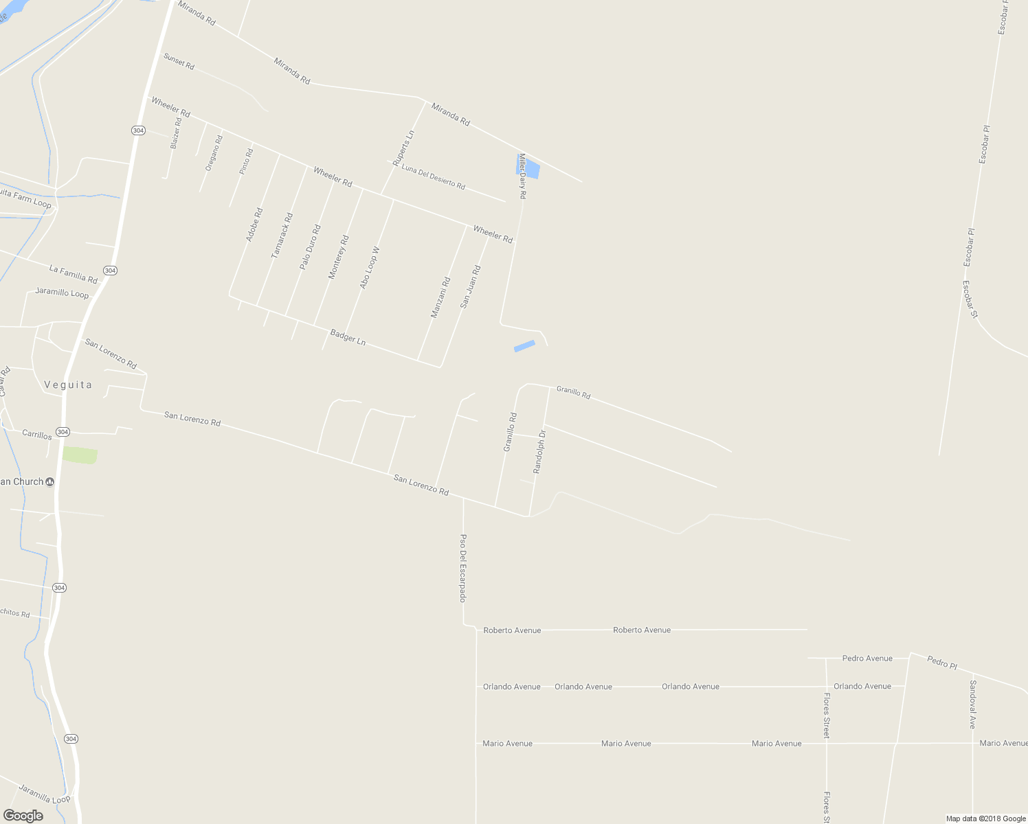 map of restaurants, bars, coffee shops, grocery stores, and more near 23 Granillo Road in Veguita