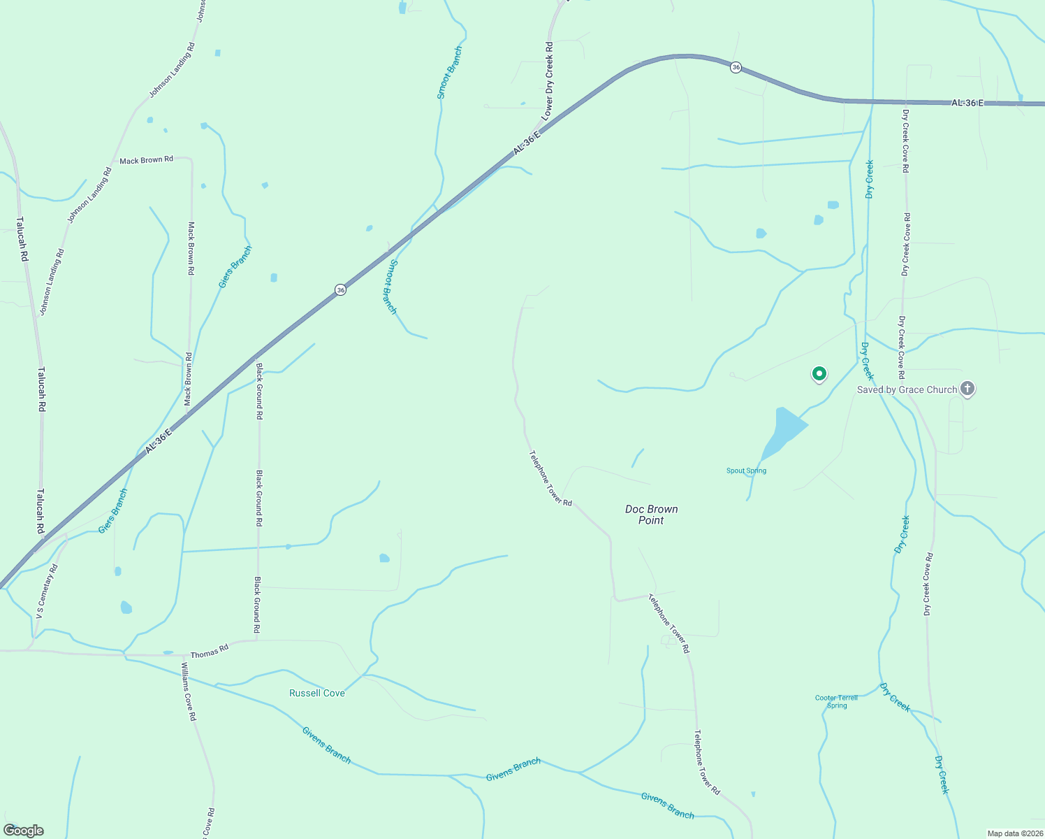 map of restaurants, bars, coffee shops, grocery stores, and more near 452 Telephone Tower Road in Laceys Spring